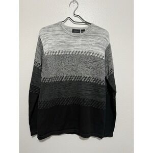 Claiborne Men's Pullover Sweater Black-Gray Long Sleeve Size Small